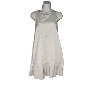 Pleated-hem shift dress